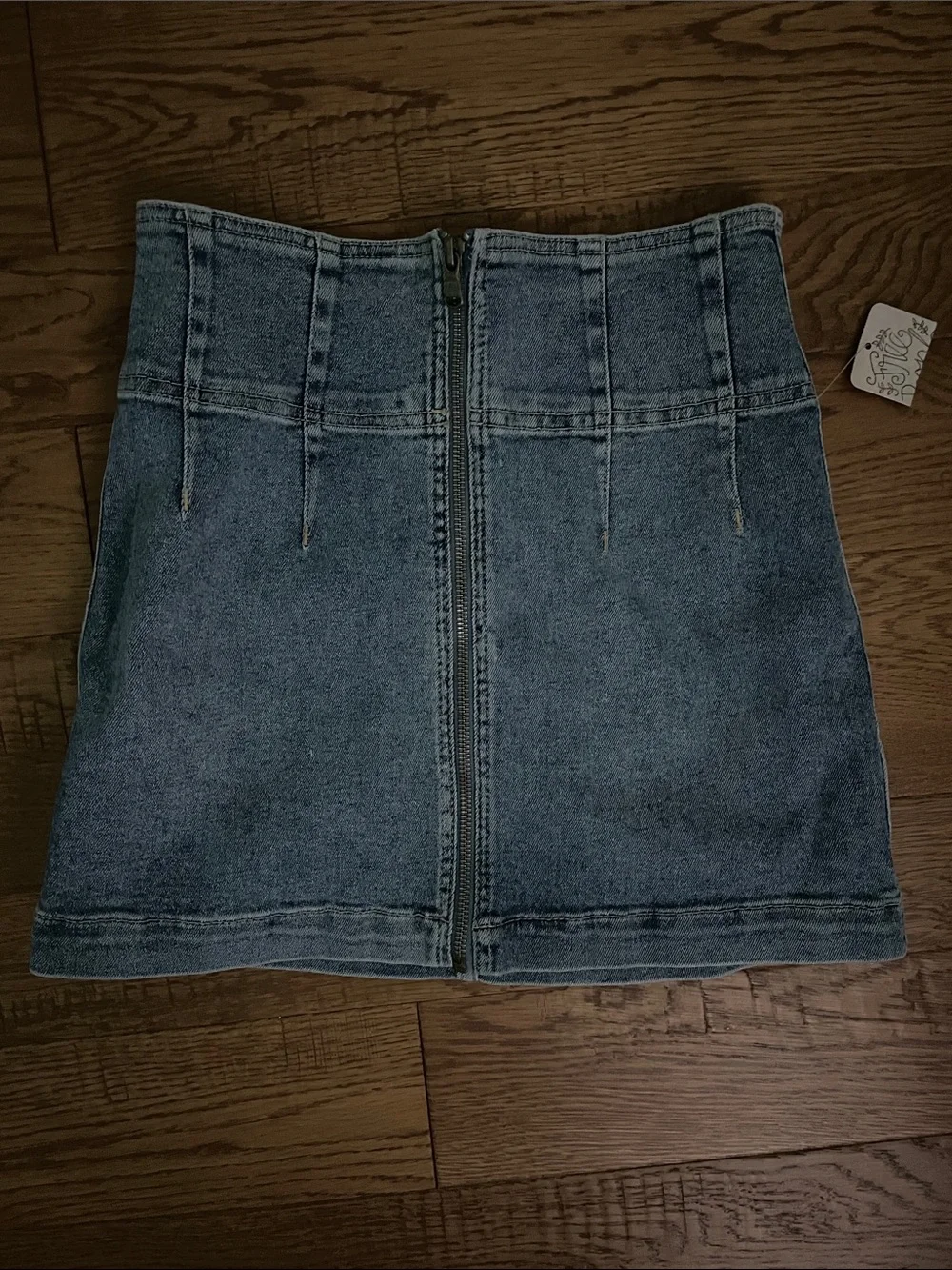 NWT Free People Denim Mini Skirt with Front Zip